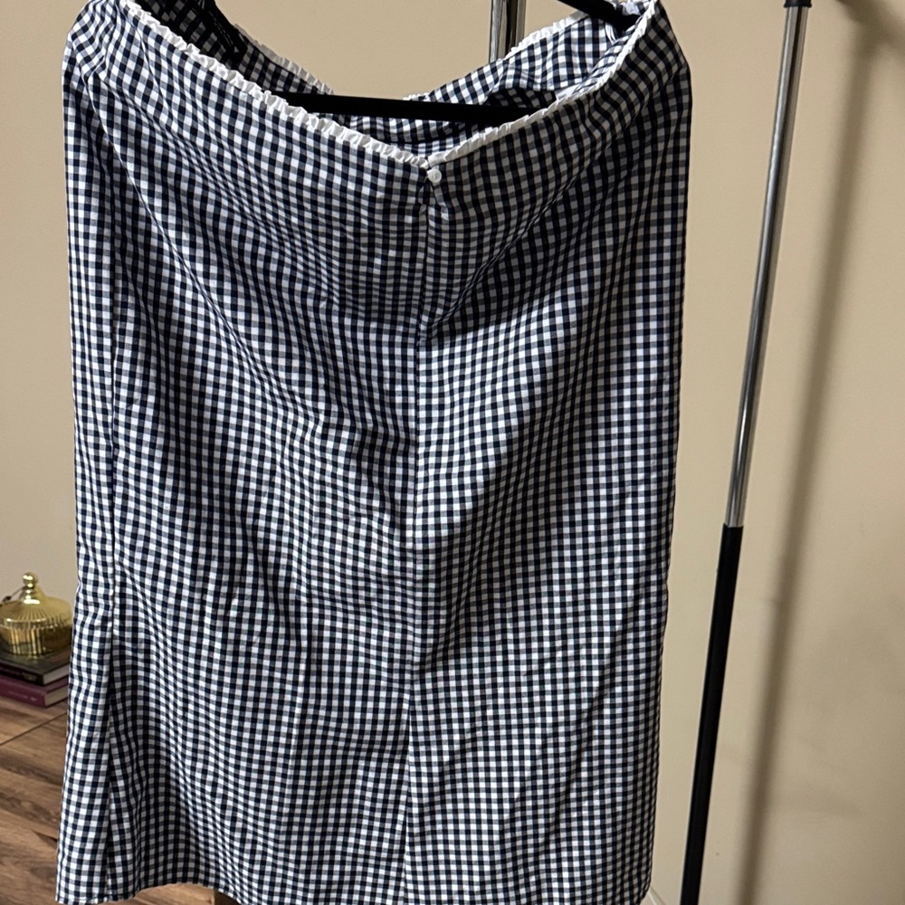 Zara Black and White Checkered Pencil Skirt